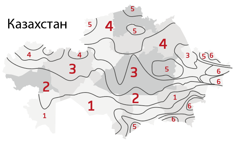 Зоны снеговой нагрузки карта